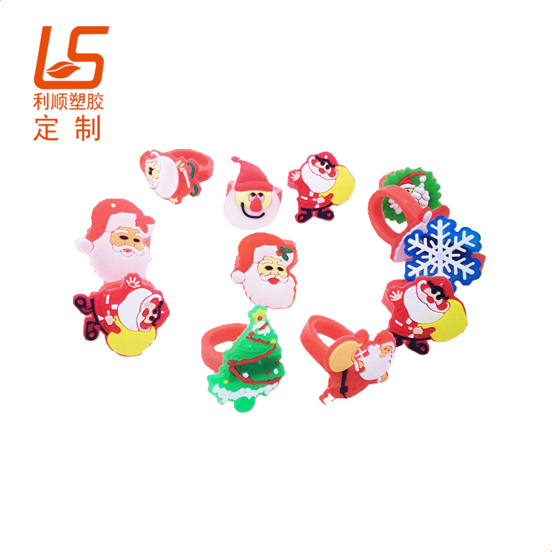 定制PVC兒童節(jié)發(fā)光戒指 卡通軟膠公仔戒指燈