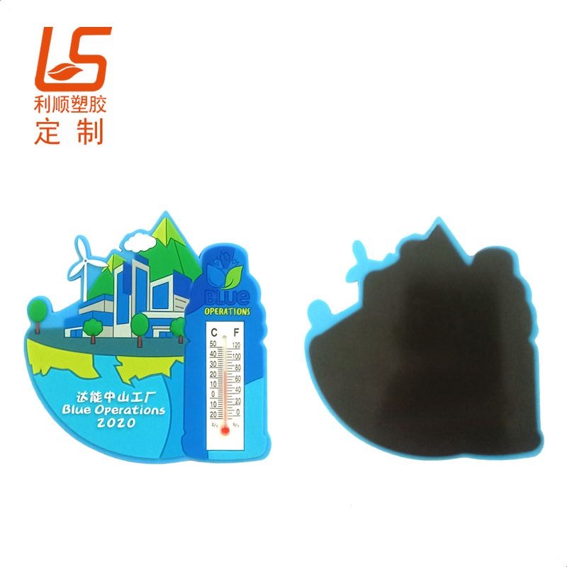定制PVC軟膠溫度計(jì)冰箱貼 滴膠圖案濕度計(jì)冰箱貼
